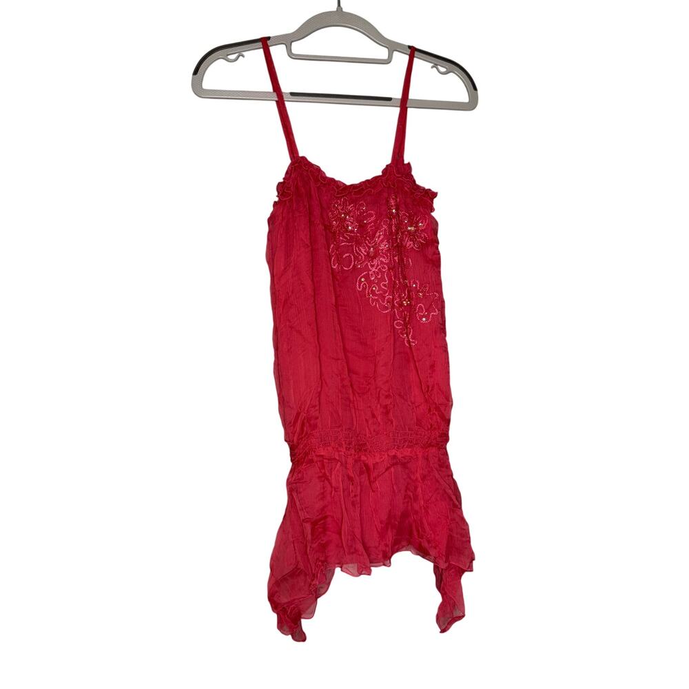 Y2k Twentyone fairycore flowy silk tunic top‎ whimsical retro chic preppy